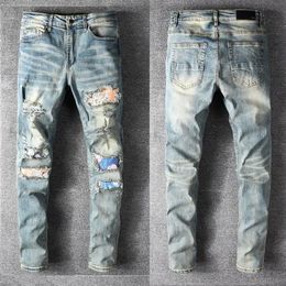 luxurys design mens slimleg jeans designer jeans lightweight am hole mens casual solid classic straight denim design patch jeans s271r