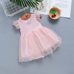 Girl Dresses Summer Baby Girls Tutu Dress Children Party Little Kids Clothes Flying Sleeve Princess 2023 Outfits