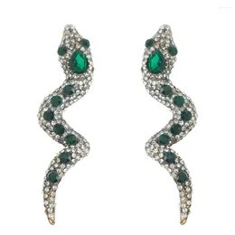 Dangle Earrings Vedawas 2023 Vintage Green Snake Earring For Women Trendy Crystal Shiny Unique Animal Drop Accessories Jewelry Party