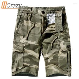 Men's Shorts Ucarzy Men Summer Casual Vintae Classic Pockets Camouflae Caro Sorts Outwear Fasion Twill Cotton Male 28-40