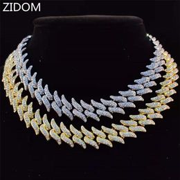 Men Hip Hop Chain Necklace 20mm Thorn Shape Chains Iced Out Bling Male Fashion HipHop Jewellery For Birthday Gift 220222266a