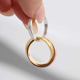 Charm connect ring in three colors plated for women and man enagement jewelry gift have stamp PS4463223g