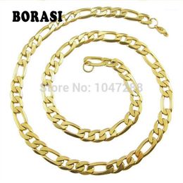 Custom Size 6mm 8mm size 20 - 36 Long Women And Men Necklaces Jewellery Stainless Steel Figaro Chain Fashion Jewelry1206D