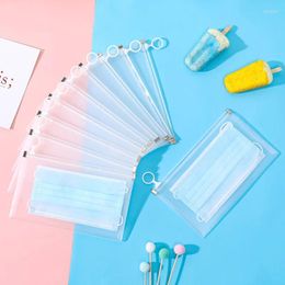 Storage Bags Portable Mask Box Waterproof Zipper Bag Transparent Reusable Clean Health For Home Bedroom School