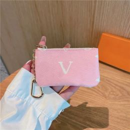 17color Designer Wallets Bag Keychain Ring KEY POUCH Coin Purse Damier Leather Credit Card Holder Women Men Small Zipper Purses Wallet Gift RR