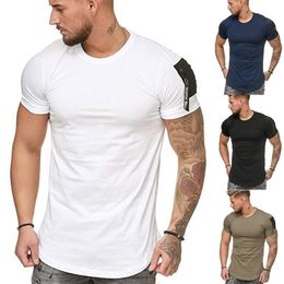 Fashion Men's Slim Fit O Neck Short Sleeve Muscle Tee Selling T-shirt Casual Tops Men Tshirt Clothes Summer264c