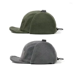 Ball Caps Winter Warm Men Women Corduroy Fleece 5 Panel Baseball With Ears Protection Snapback Bomber Gorros Ushanka Hats