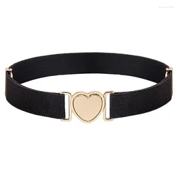 Belts Children Waist Belt Fashion Elastic Waistband UniversalStretch Decorative Heart Shape Buckle Girl Accessories 57BD