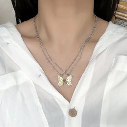 Chains Butterfly Pendant Necklaces For Women Fine Chain Chokers Mother Daughter Collarbone Necklace Gift Friend Vintage