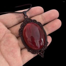 Pendant Necklaces Gothic Blood Cameo Necklace Women Man Fashion Pagan Witch Jewelry Accessories Gift Alternative Vampire Relief Rope Chain