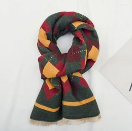Scarves Diamond Chequered Children's Scarf For Boys Girls In Winter Imitation Cashmere Warmth Thickened Baby Windproof
