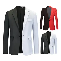 Men's Suits Men Lightweight Suit Coat Single Button Placket Slim Fit Lapel With Patchwork Contrast Colour Long For