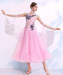Stage Wear Standard Ballroom Dresses Women 2023 Style Royal Blue Waltz Dancing Skirt Competition Dance Dress