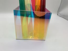 Bottles 100X100MM Rianbow Colourful Acrylic Display Box Cube For Desk Little Gift Thickness 3mm