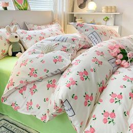 Bedding Sets Soft Set Nordic Washable Cotton Comfortable Duvet Cover Bed Sheet Pillow Children's Home Textile