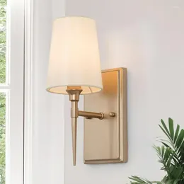 Wall Lamp 4.7-in W 1-Light Gold And White Fabric Modern/Contemporary LED Sconce 12 Scones Lights Pendant Motion Sensor Li