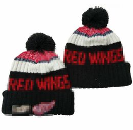 Luxury DETROID RED beanies WINGS Beanie Hockey designer Winter Bean men and women Fashion design knit hats fall woolen cap letter jacquard unisex skull Sport Knit hat