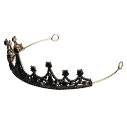 Bandanas Headgear Black Crown Headband Miss Hair Accessories Costume Party Crowns Alloy Vintage Style