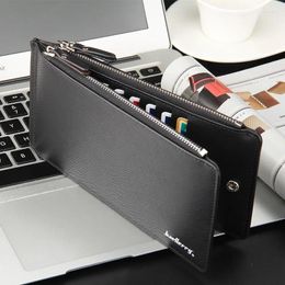 Wallets Large Capacity 16 Slots Card Holders Men Leather Wallet Money Purse Fashion Male Cash Coin Pocket 2023