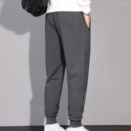 Men's Pants Men Sports Cosy Winter Soft Thick Elastic Waist With Drawstring Pockets Ideal For Casual Fall Comfort