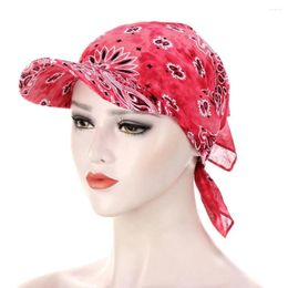 Wide Brim Hats Muslim Headpiece With Turban Hat Cotton Full Cover Underscarf Women's Hijabs Islamic Head Scarf Turbante