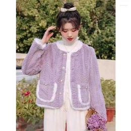 Women's Jackets Xiaoxiangfeng Imitation Lamb Plush Short Coat For Autumn And Winter Sensation Fur Integrated Top Fashion