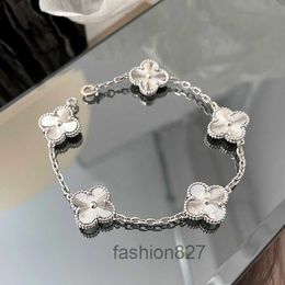 four leaf clover Bracelet Natural Shell Gemstone Gold Plated 18K designer for woman T0P quality official reproductions fashion brand designer premium gifts 001