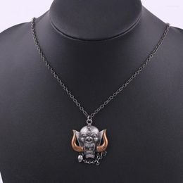 Chains Men's Celebrity Domineering Retro Fashion Novel Dark Ghost Head Necklace Punk Pendant Jewellery Wholesale