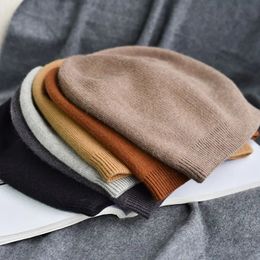 BeanieSkull Caps 6 Colours Unsex Autumn Winter Solid Colour Real Cashmere Beanies Matched Man Woman Warm Skullies Cap for Women 231013