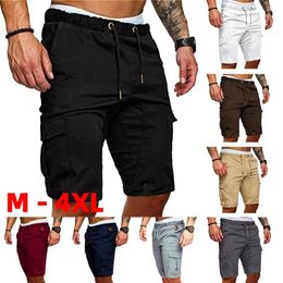 Men's Shorts Summer Cargo Pants Sports Casual Outdoor Fitness Running Solid Colour Five-Point Men