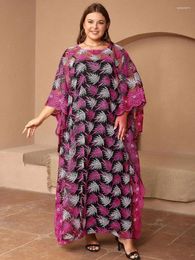 Ethnic Clothing Two Piece Set African Dresses For Women 2023 Traditional Nigeria Elegant Lace Caftan Dress Abaya Musulman Robe Femme Clothes