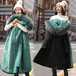 Women's Down Long Padded Jacket Winter Coat Women Plus Size Zipper Jackets Thick Parkas