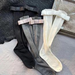 Women Socks 1 Pairs Winter Autumn Striped Cotton For Retro Korean Cartoon Bear Middle Tube Casual Sports Indoor Sock Sokke
