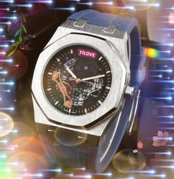 Popular Men's Atmospheric Business Watch 42mm Screw Bezel Quartz Movement Clock Rubber Stainless Steel Band Presidents Day Date montre de luxe Wristwatch Gifts