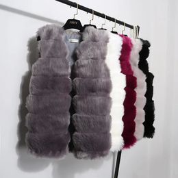 Women's Fur Faux Fur Autumn/Winter Fur Vest Mid length Slim Fit Women's Wear Tank Top Women's Coat 231013