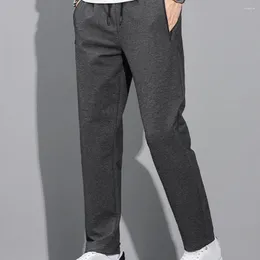 Men's Pants Casual Cosy Winter Soft Thick Elastic Waist With Drawstring Pockets Ideal For Sports Fall Comfort Solid