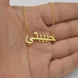 Pendant Necklaces Islamic Jewellery Custom Arabic Name Necklace Personalised Stainless Steel Gold Colour Customised Persian Farsi Nam215h