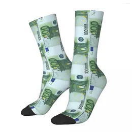 Men's Socks 100 Euro Banknote Monetary Cash Unisex Winter Hiking Happy Street Style Crazy Sock
