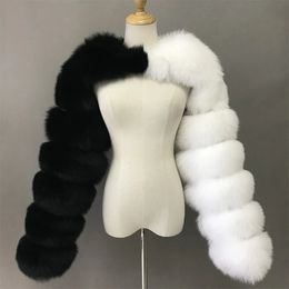 Women's Fur Faux Fur Fashion Winter High Quality Faux Fur Coat Women Elegant Patchwork Long Sleeve Warm Mink Short Jackets Furry Coat Femme Top 231013