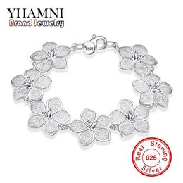 YHAMNI Fashion Original Jewellery Real 100% 925 Sterling Silver Jewellery Bracelet Women Wedding Gift Whole H317319k