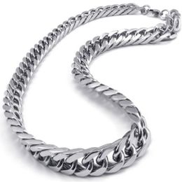 Asian & East Indian Style 316L Stainless steel Miami cuban curb Chain Link Necklace in Men Thanksgiving Day Jewellery For Husband 10164B