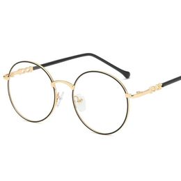 New Woman Glasses Optical Frames Metal Round Glasses Frame Clear lens Eyeware Black Sier Gold Eye Glass FML316y