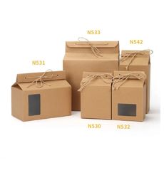 Tea Packaging Box Cardboard Kraft Paper Folded Food Nut Container Food Storage Standing Up Packing Påsar Gift Wrap