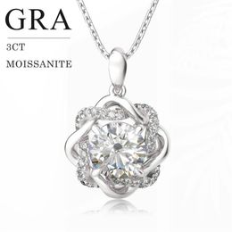 Lockets Star Of David 3ct Real Moissanite Necklace Pendant For Women Diamond Silver 925 Wedding Jewelry Gifts Female Certificate277E