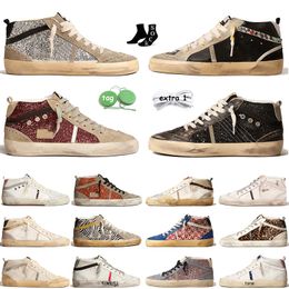 Handmade Platform Sneakers - Vintage Italy Brand Mid Star Vintage Suede Leather Canvas Shoes for Women and Men in White, Black, Silver, Glitter Pink - 2021 Fashion robbie jones casual sneakers