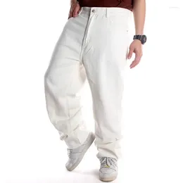 Men's Jeans Plus Size Waist 30-46 Inch Mens White Baggy Wide Leg Denim Pants Hip-Hop 2023 Fashion Skateboarder Trousers