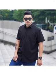 Men's Dress Shirts Large Size Summer Solid Color Short-sleeved Shirt For Men Loose Business Casual Multi-color Professional