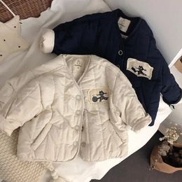 Down Coat Korean Kids Winter Jacket Cotton Down Parkas Boys Girls' Cute Cat Print Cotton Coat Thick Cotton Chidlren Coat Warm Cotton Coat 231013