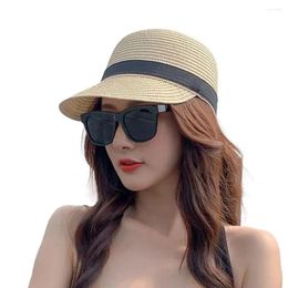 Wide Brim Hats Sun Hat Protection Windproof Anti-UV Adjustable Bee Decoration Hand Weaving Visor