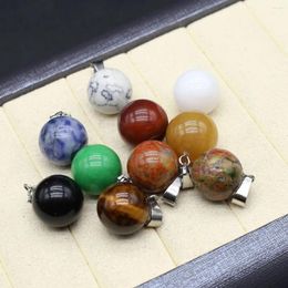 Pendant Necklaces 5Pcs Natural Stone Round Ball Agat Malaysian Jade Beads Charms For DIY Exquisite Necklace Earrings Making Jewellery